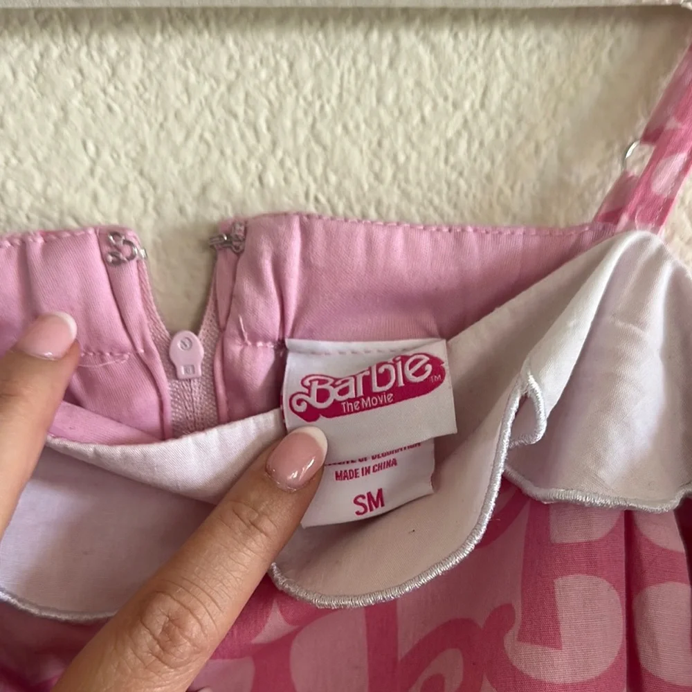 Barbie Pink Apron Dress with Heart Pockets Small cosplay dressup Barbiecore doll - Picture 5 of 10
